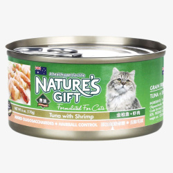 高端品质绿色包装猫咪食用猫罐头高清图片