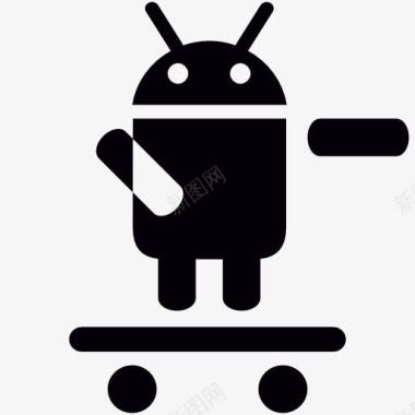 熘冰靴子Android在滑板与LeftArmRaised图标图标