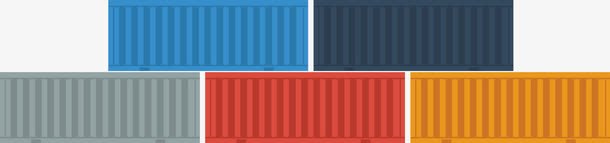 创意货运集装箱图png免抠素材_88icon https://88icon.com 分布 彩色 排列 累加 集装箱