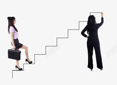 正在规划目标的领导png免抠素材_88icon https://88icon.com 女性 干练 楼梯