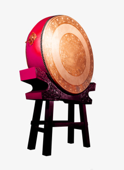 红色中国风擂鼓装饰图案素材
