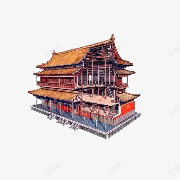 酒楼剖析图png免抠素材_88icon https://88icon.com 三层建筑效果图 古代商铺 古代酒楼剖析图 古代铺子