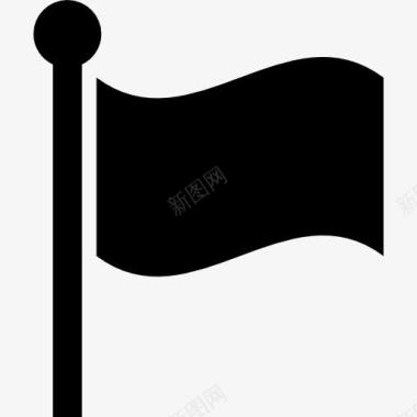 格子旗旗杆的黑旗图标图标