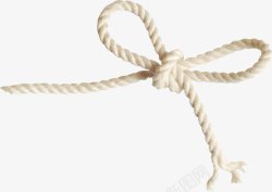 原色棉绳一根编成蝴蝶结的棉绳高清图片