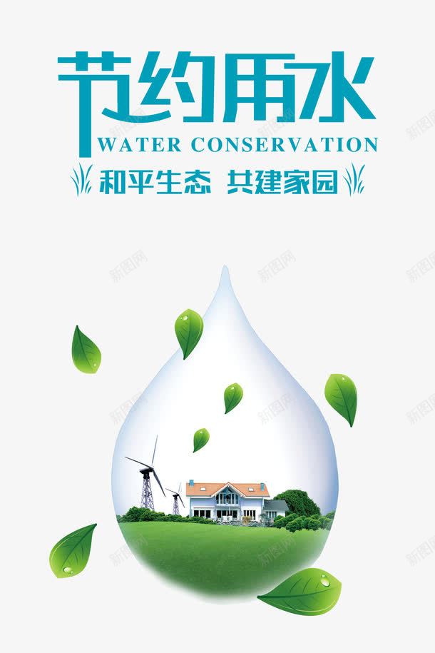 节约用水png免抠素材_88icon https://88icon.com 共建家园 地球 水珠 省水 节约 请节约用水