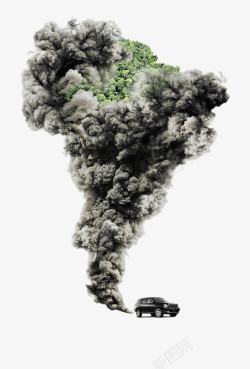 汽车排放的巨大烟尘素材