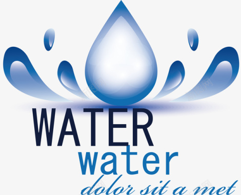 水滴创意设计创意水滴节水LOGO元素矢量图图标图标