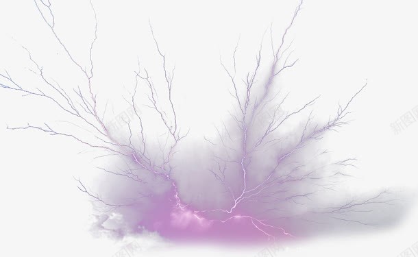 分叉向上的雷电png免抠素材_88icon https://88icon.com 云朵 分叉 发光 向上 紫色 雷电