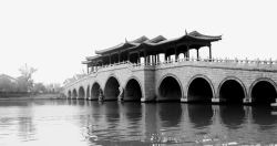 卡通亭子拱桥苏州园林高清图片