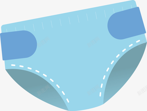 蓝色的纸尿裤矢量图ai免抠素材_88icon https://88icon.com 便利 婴儿用品 方便 简易 纸尿裤 蓝色 矢量图