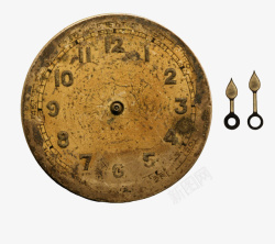 黄色老旧带裂纹的老式时钟实物素材