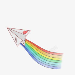 纸飞机彩虹分割线纸飞机动漫彩虹儿童高清图片