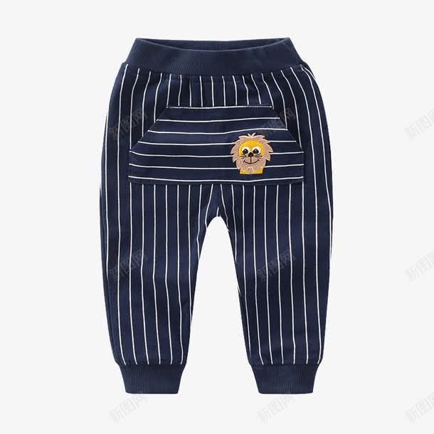 男宝宝狮子口袋竖条裤png免抠素材_88icon https://88icon.com 产品实物 儿童裤子 小男孩背影 幼小童休闲下装 条纹长裤 男宝宝狮子口袋竖条裤 秋季童裤