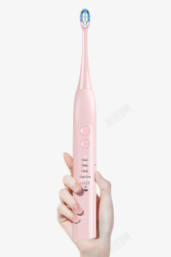 充电式粉红色电动牙刷图高清图片