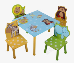 教室桌椅幼儿园卡通萌物桌椅高清图片