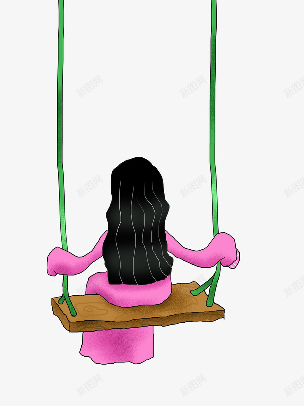 荡秋千的女孩一起玩吗png免抠素材_88icon https://88icon.com 元素 女孩 手绘 秋千