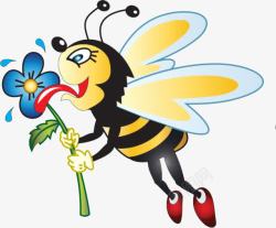 采花的蜜蜂卡通高清图片