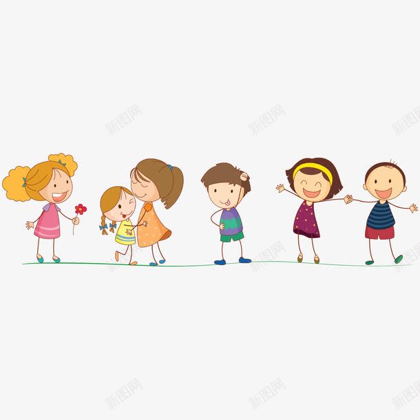 卡通一群小孩png免抠素材_88icon https://88icon.com 一群孩子 卡通 可爱 宝贝计划 小女孩 小男孩 小花 活波 笑脸