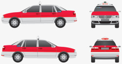 带有红色的汽车的出租车形象素材
