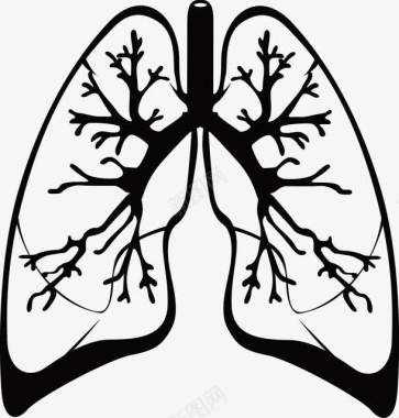 手绘肺部图标图标