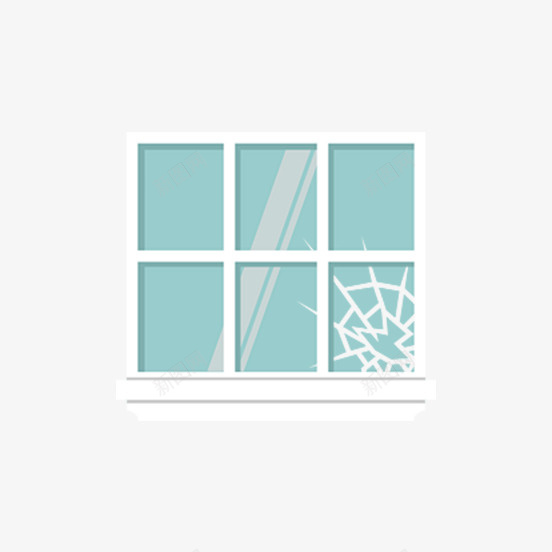 碎了一块玻璃的窗户png免抠素材_88icon https://88icon.com 卡通 玻璃 白色窗户 白色窗框 砸碎 碎玻璃 窗台 裂痕