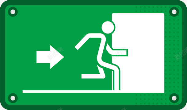 绿色右边边安全出口指示牌图标图标