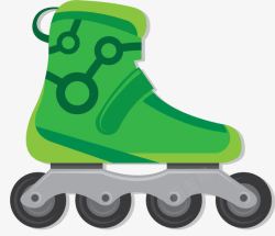 浅绿色单排竞技轮滑鞋素材