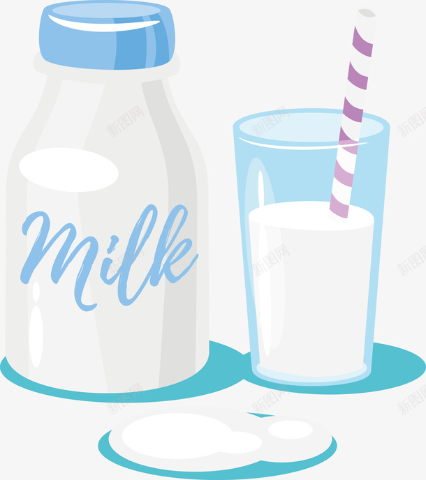 杯子和瓶子装的牛奶png免抠素材_88icon https://88icon.com 杯子 牛奶 牛奶png 牛奶矢量图 瓶子