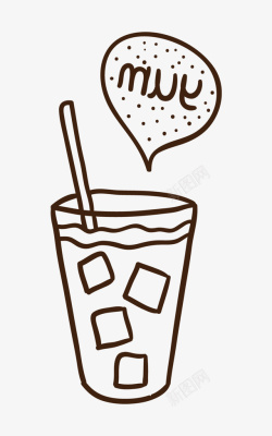 奶茶冰工厂手绘简笔画加冰奶茶高清图片