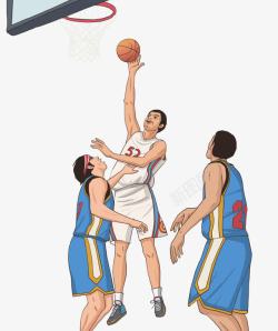 田径运动员男生手绘篮球比赛高清图片