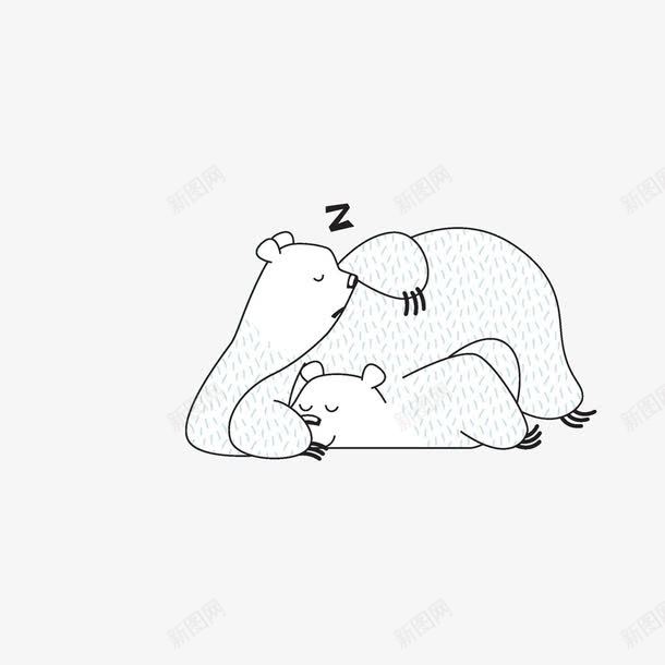 带着孩子沉睡的北极熊png免抠素材_88icon https://88icon.com 卡通手绘 带着孩子沉睡的北极熊 沉睡 趴着的小熊