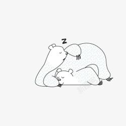 沉睡带着孩子沉睡的北极熊高清图片