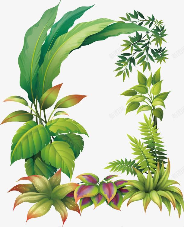 绿色植物边框png免抠素材_88icon https://88icon.com 小清新 植物 植物园 矢量png 绿色植物 藤蔓植物