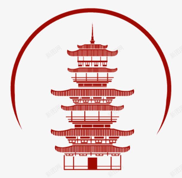 扁平红色寺庙古殿png免抠素材_88icon https://88icon.com 中国塔 中国风寺庙 古典建筑 古塔 寺庙 扁平风 红色