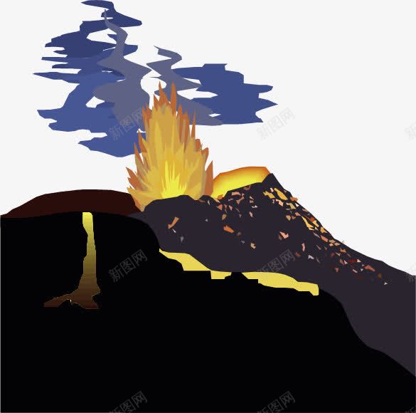 卡通火山喷发png免抠素材_88icon https://88icon.com 卡通 喷发 火山 灾难