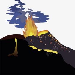 卡通火山喷发素材