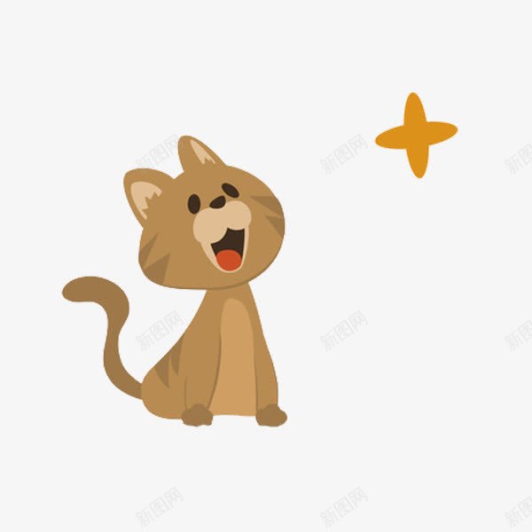 卡通期待的小猫图png免抠素材_88icon https://88icon.com 动物 可爱的 坐着的 宠物 小猫 张嘴的 期待的 期待表情 猫食