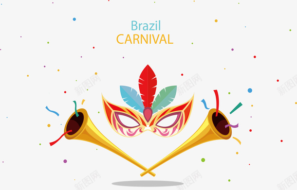 嘉年华派对号角海报矢量图ai免抠素材_88icon https://88icon.com 嘉年华 彩色面具 狂欢派对 狂欢节 眼罩 矢量png 矢量图