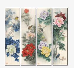 中国风韵味花卉挂画素材