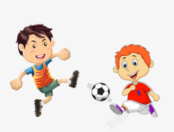 儿童青少年卡通足球赛手绘素材