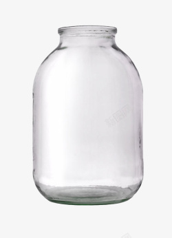 透明反光无盖子的广口瓶实物素材
