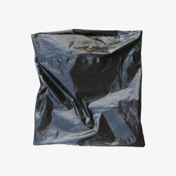 黑色褶皱的塑料胶袋实物素材