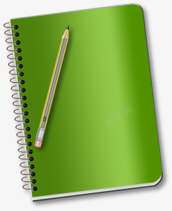 开学季绿色笔记本素材