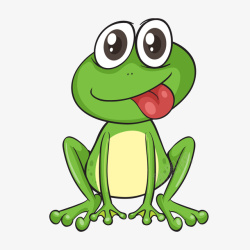 绿色手绘青蛙卡通元素矢量图素材