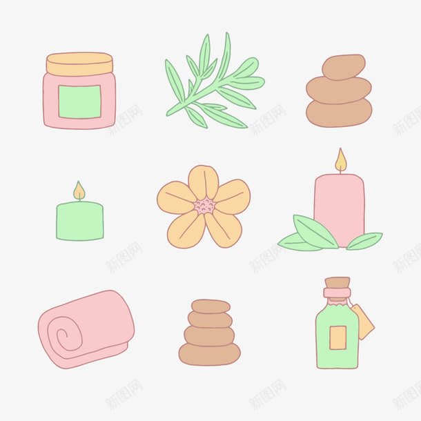 SPApng免抠素材_88icon https://88icon.com 女性 毛巾 花 香薰蜡烛