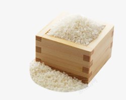 木盒里的大米素材