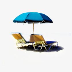 海滩躺椅遮阳伞素材
