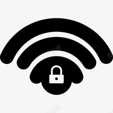 闪电标志图标WiFi保护标志图标图标