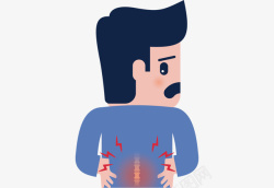 医生诊治脊椎受伤的卡通人物高清图片