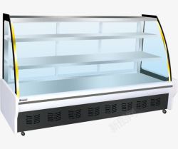 冷藏冰柜白色玻璃保鲜柜高清图片